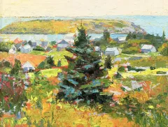 Painting of Monhegan September by Tom Curry